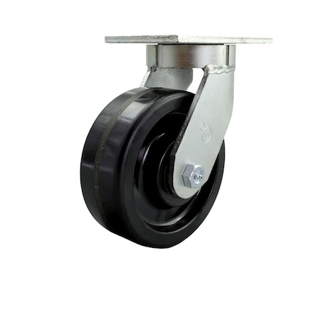 Service Caster 8'' Extra Heavy Duty Phenolic Wheel Swivel Top Plate Caster CRAN-SCC-KP92S830-PHR
